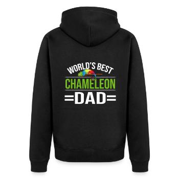 Chameleon Gifts - Unisex Premium Organic Zip Hoodie - black - Back - Nico (187cm)