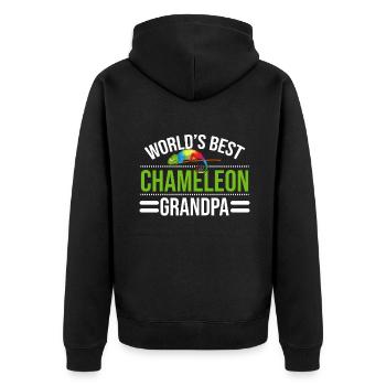 Chameleon Gifts - Unisex Premium Organic Zip Hoodie - black - Back - Nico (187cm)