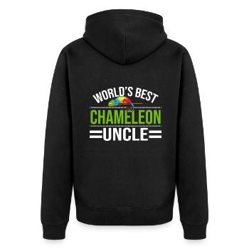 Chameleon Gifts - Unisex Premium Bio Zip Hoodie - Schwarz - Hinten - Nico (187cm)