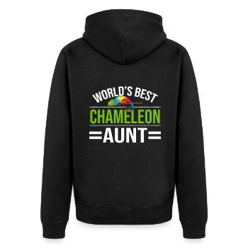 Chameleon Gifts - Unisex Premium Bio Zip Hoodie - Schwarz - Hinten - Nico (187cm)