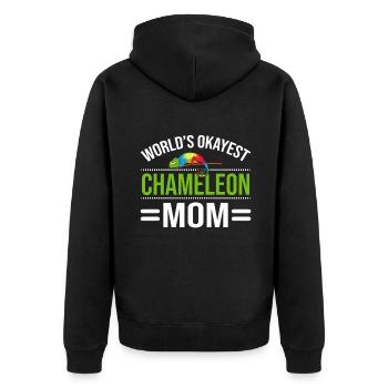 Chameleon Gifts - Unisex Premium Bio Zip Hoodie - Schwarz - Hinten - Nico (187cm)