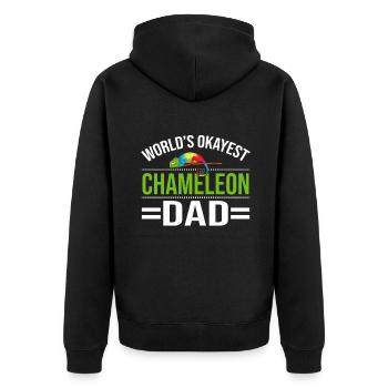 Chameleon Gifts - Unisex Premium Bio Zip Hoodie - Schwarz - Hinten - Nico (187cm)