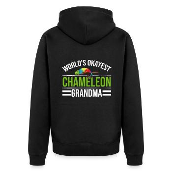 Chameleon Gifts - Unisex Premium Bio Zip Hoodie - Schwarz - Hinten - Nico (187cm)
