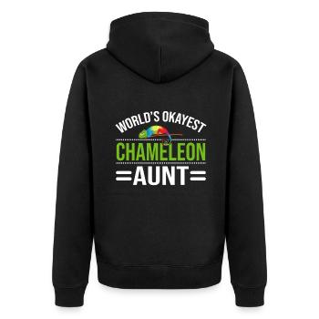 Chameleon Gifts - Unisex Premium Organic Zip Hoodie - black - Back - Nico (187cm)