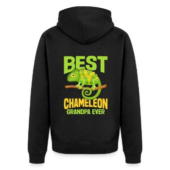Chameleon Gifts - Unisex Premium Organic Zip Hoodie - black - Back - Nico (187cm)