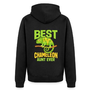 Chameleon Gifts - Unisex Premium Organic Zip Hoodie - black - Back - Nico (187cm)