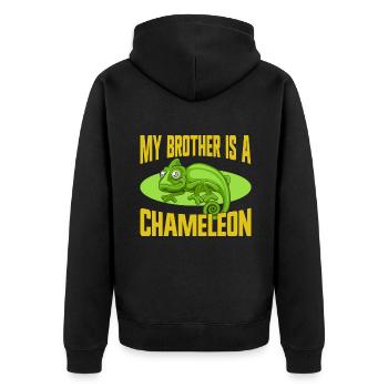 Chameleon Gifts - Unisex Premium Organic Zip Hoodie - black - Back - Nico (187cm)