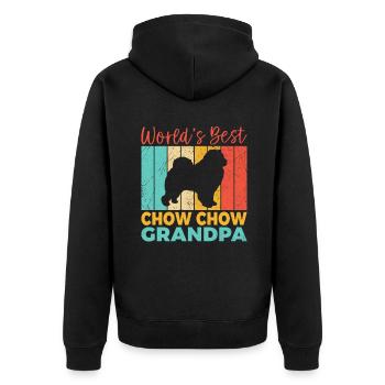 Chow Chow Gifts - Unisex Premium Bio Zip Hoodie - Schwarz - Hinten - Nico (187cm)