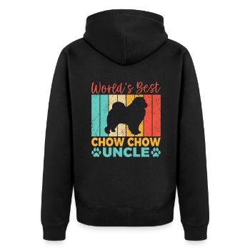 Chow Chow Gifts - Unisex Premium Bio Zip Hoodie - Schwarz - Hinten - Nico (187cm)