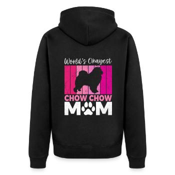 Chow Chow Gifts - Unisex Premium Bio Zip Hoodie - Schwarz - Hinten - Nico (187cm)