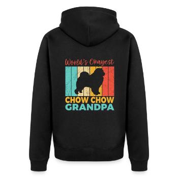 Chow Chow Gifts - Unisex Premium Organic Zip Hoodie - black - Back - Nico (187cm)