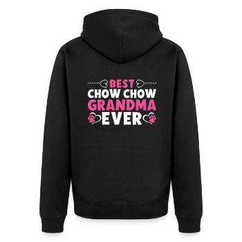Chow Chow Gifts - Unisex Premium Organic Zip Hoodie - black - Back - Nico (187cm)