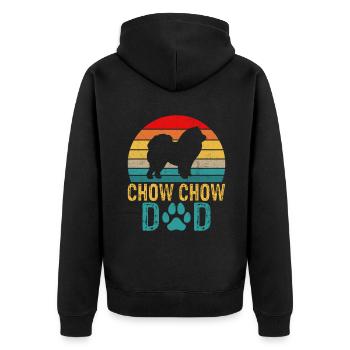 Chow Chow Gifts - Unisex Premium Bio Zip Hoodie - Schwarz - Hinten - Nico (187cm)