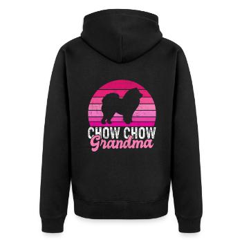 Chow Chow Gifts - Unisex Premium Organic Zip Hoodie - black - Back - Nico (187cm)