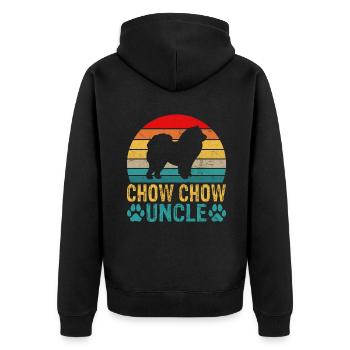 Chow Chow Gifts - Unisex Premium Bio Zip Hoodie - Schwarz - Hinten - Nico (187cm)