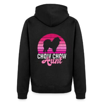 Chow Chow Gifts - Unisex Premium Bio Zip Hoodie - Schwarz - Hinten - Nico (187cm)