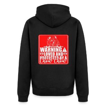 Chow Chow Gifts - Unisex Premium Bio Zip Hoodie - Schwarz - Hinten - Nico (187cm)