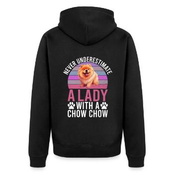 Chow Chow Gifts - Unisex Premium Bio Zip Hoodie - Schwarz - Hinten - Nico (187cm)