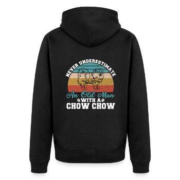 Chow Chow Gifts - Unisex Premium Bio Zip Hoodie - Schwarz - Hinten - Nico (187cm)