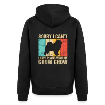Chow Chow Gifts - Unisex Premium Bio Zip Hoodie - Schwarz - Hinten - Nico (187cm)
