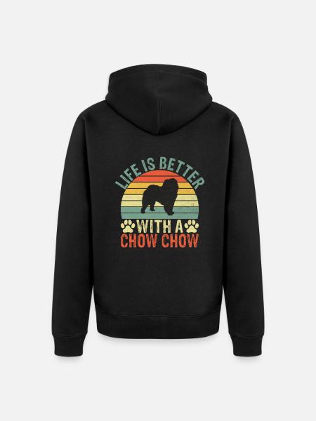 Chow Chow Gifts - Unisex Premium Organic Zip Hoodie - black