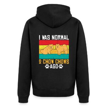 Chow Chow Gifts - Unisex Premium Bio Zip Hoodie - Schwarz - Hinten - Nico (187cm)