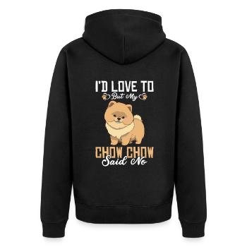 Chow Chow Gifts - Unisex Premium Organic Zip Hoodie - black - Back - Nico (187cm)