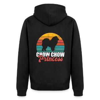 Chow Chow Gifts - Unisex Premium Bio Zip Hoodie - Schwarz - Hinten - Nico (187cm)