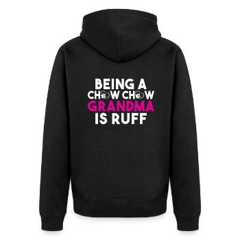 Chow Chow Gifts - Unisex Premium Bio Zip Hoodie - Schwarz - Hinten - Nico (187cm)