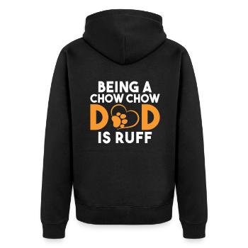 Chow Chow Gifts - Unisex Premium Organic Zip Hoodie - black - Back - Nico (187cm)