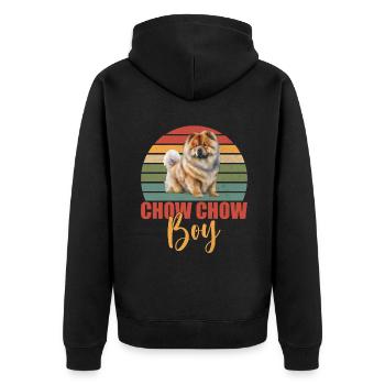 Cadeaux Chow Chow - Veste à capuche bio Premium Unisexe - noir - Dos - Nico (187cm)