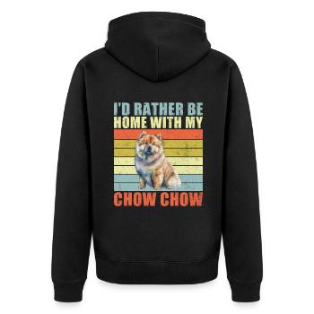 Chow Chow Gifts - Unisex Premium Bio Zip Hoodie - Schwarz - Hinten - Nico (187cm)