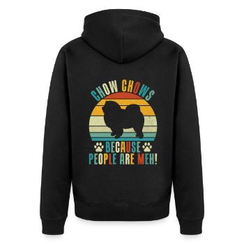 Cadeaux Chow Chow - Veste à capuche bio Premium Unisexe - noir - Dos - Nico (187cm)