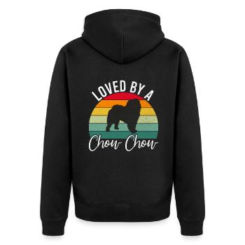Chow Chow Gifts - Unisex Premium Bio Zip Hoodie - Schwarz - Hinten - Nico (187cm)