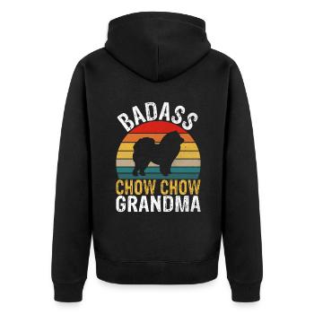 Chow Chow Gifts - Unisex Premium Bio Zip Hoodie - Schwarz - Hinten - Nico (187cm)