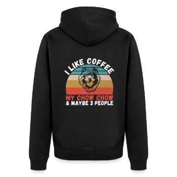 Chow Chow Gifts - Unisex Premium Bio Zip Hoodie - Schwarz - Hinten - Nico (187cm)