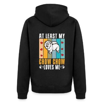 Chow Chow Gifts - Unisex Premium Organic Zip Hoodie - black - Back - Nico (187cm)