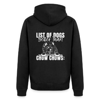 Chow Chow Gifts - Unisex Premium Bio Zip Hoodie - Schwarz - Hinten - Nico (187cm)