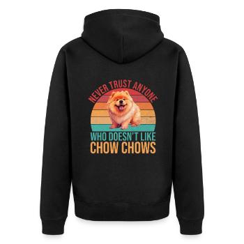 Chow Chow Gifts - Unisex Premium Bio Zip Hoodie - Schwarz - Hinten - Nico (187cm)