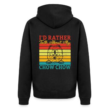 Chow Chow Gifts - Unisex Premium Organic Zip Hoodie - black - Back - Nico (187cm)