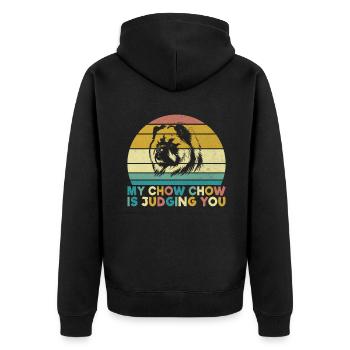 Chow Chow Gifts - Unisex Premium Bio Zip Hoodie - Schwarz - Hinten - Nico (187cm)