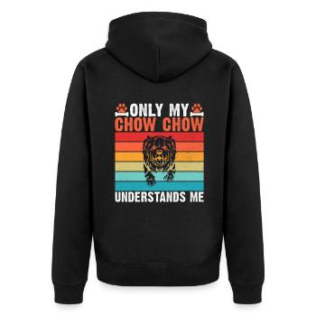 Cadeaux Chow Chow - Veste à capuche bio Premium Unisexe - noir - Dos - Nico (187cm)
