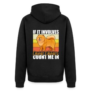 Chow Chow Gifts - Unisex Premium Bio Zip Hoodie - Schwarz - Hinten - Nico (187cm)