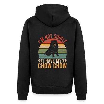 Chow Chow Gifts - Unisex Premium Bio Zip Hoodie - Schwarz - Hinten - Nico (187cm)