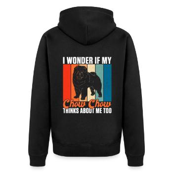 Cadeaux Chow Chow - Veste à capuche bio Premium Unisexe - noir - Dos - Nico (187cm)