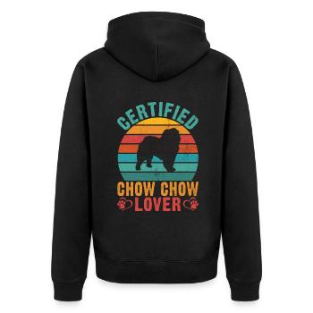 Chow Chow Gifts - Unisex Premium Organic Zip Hoodie - black - Back - Nico (187cm)