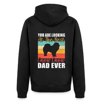 Chow Chow Gifts - Unisex Premium Organic Zip Hoodie - black - Back - Nico (187cm)