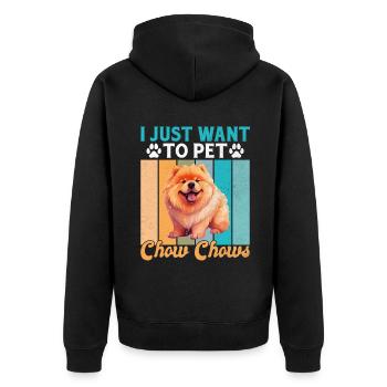 Chow Chow Gifts - Unisex Premium Bio Zip Hoodie - Schwarz - Hinten - Nico (187cm)