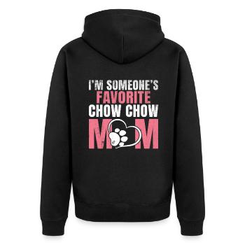 Chow Chow Gifts - Unisex Premium Bio Zip Hoodie - Schwarz - Hinten - Nico (187cm)