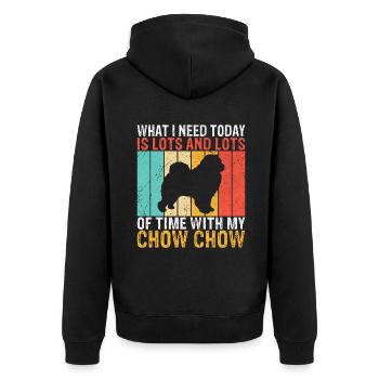 Chow Chow Gifts - Unisex Premium Organic Zip Hoodie - black - Back - Nico (187cm)